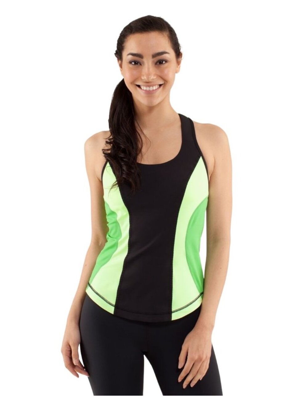 Lululemon Green Black Cardio Kick Tank Top Athletic Size 6